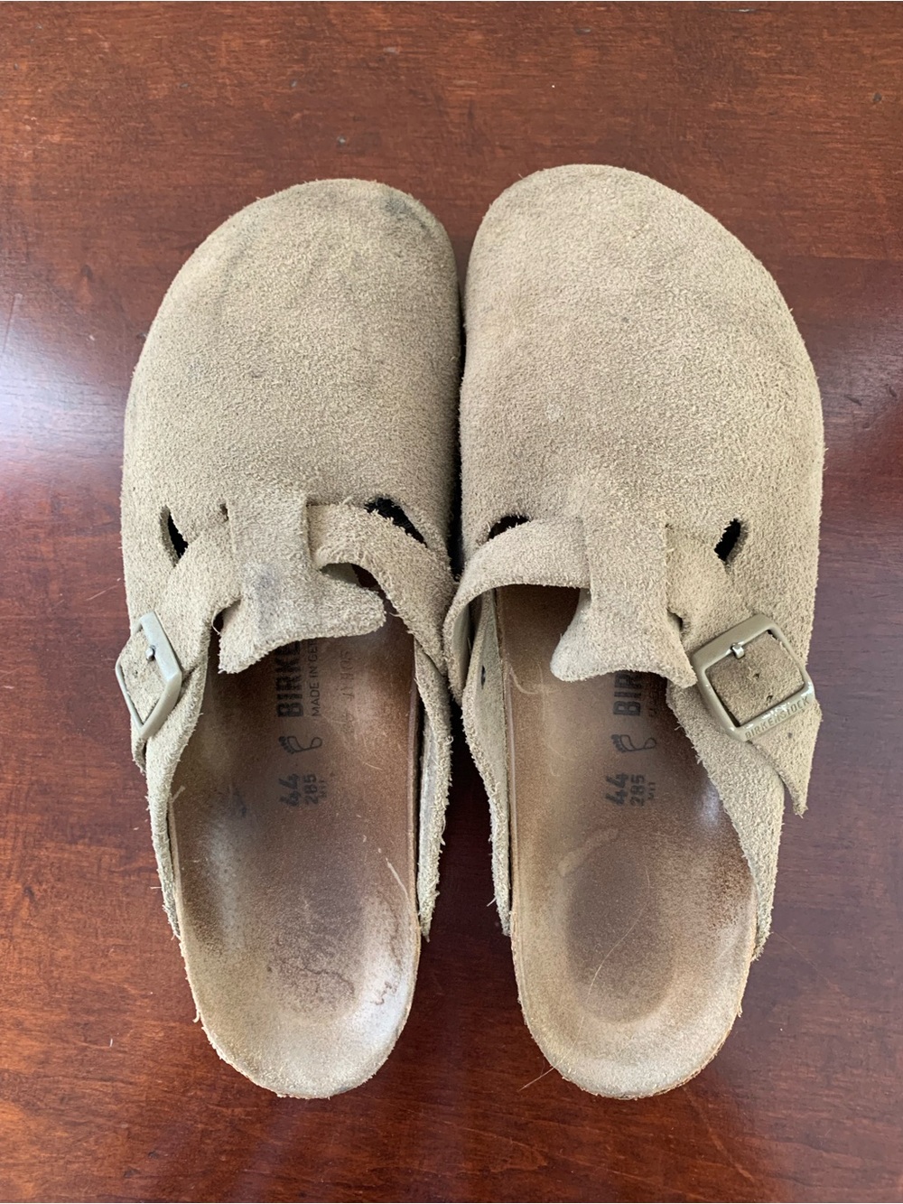 Birkenstock Men’s Boston Suede Slip-On Clogs in Taupe